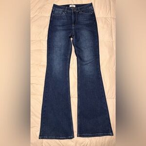 Just Black Denim Dark Indigo Flare Wide-Leg Jeans